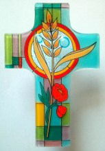 croix cadeau de première communion : épis de blé